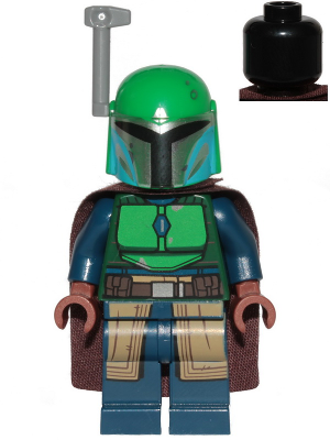 Mandalorian Tribe Warrior - Female, Dark Brown Cape, Green Helmet with Antenna / Rangefinder – СТАР УОРС