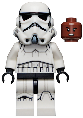 Imperial Stormtrooper - Male, Dual Molded Helmet with Light Bluish Gray Panels on Back, Reddish Brown Head, Grimace – СТАР УОРС