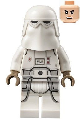 Snowtrooper - Female, Printed Legs, Dark Tan Hands, Light Nougat Head, Angry Smile – СТАР УОРС