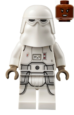 Snowtrooper - Male, Printed Legs, Dark Tan Hands, Reddish Brown Head, Grimace – СТАР УОРС