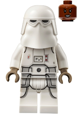 Snowtrooper - Female, Printed Legs, Dark Tan Hands, Reddish Brown Head, Open Mouth Smirk – СТАР УОРС
