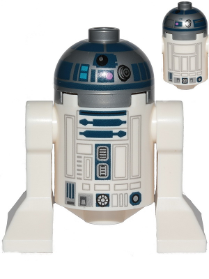 Astromech Droid, R2-D2, Flat Silver Head, Dark Pink Dots, Large Receptor, Back Printing – СТАР УОРС