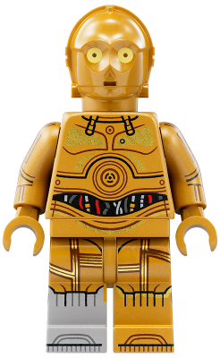 C-3PO - Molded Light Bluish Gray Right Foot, Printed Arms – СТАР УОРС