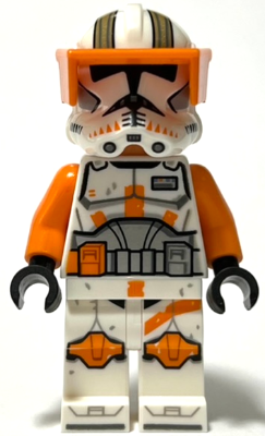 Clone Trooper Commander Cody, 212th Attack Battalion (Phase 2) - Orange Visor, Nougat Head, Helmet with Holes, Printed Legs – СТАР УОРС
