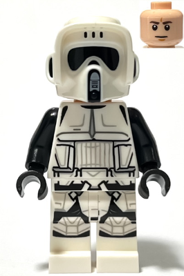 Imperial Scout Trooper - Male, Dual Molded Helmet, Light Nougat Head, Dark Brown Eyebrows, Frown – СТАР УОРС