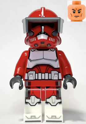 Clone Trooper Commander Fox, Coruscant Guard (Phase 2) - Dark Bluish Gray Visor, Printed Legs – СТАР УОРС
