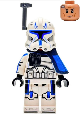 Clone Trooper Captain Rex, 501st Legion (Phase 2) - Blue Cloth Pauldron, Rangefinder, Printed White Arms – СТАР УОРС