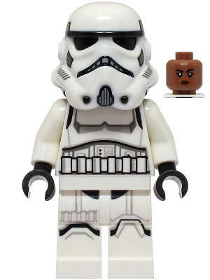 Imperial Stormtrooper - Female, Dual Molded Helmet with Light Bluish Gray Panels on Back, Shoulder Belts, Medium Brown Head – СТАР УОРС