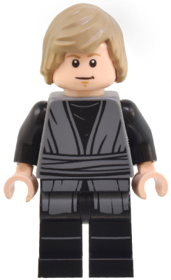 Luke Skywalker - Dark Bluish Gray Jedi Robe, Printed Legs, Shaggy Hair – СТАР УОРС