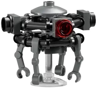 Imperial Probe Droid - Black and Dark Bluish Gray Body, Trans-Clear Dish Stand – СТАР УОРС