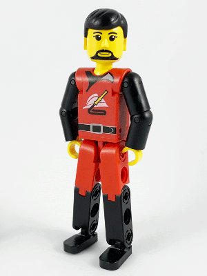 Technic Figure Red/Black Legs, Red Top, Black Hair (Fireman) – ТЕХНИК