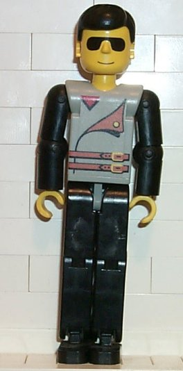 Technic Figure Black Legs, Light Gray Top with 2 Brown Belts, Black Arms – ТЕХНИК