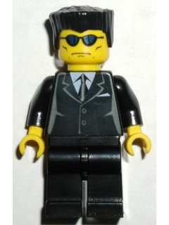 Suit Black, Flat Top, Blue Sunglasses – ГРАДСКИ