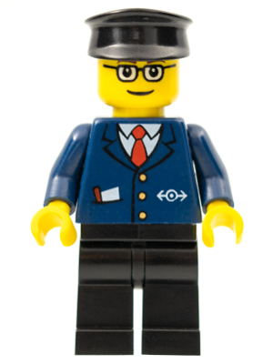 Dark Blue Suit with Train Logo, Black Legs, Brown Eyebrows, Black Hat – ВЛАКОВЕ