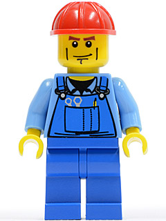 Overalls with Tools in Pocket Blue, Red Construction Helmet, Cheek Lines – ГРАДСКИ