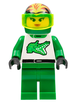 Race - Driver, Green Alligator, Helmet with Flames – ГРАДСКИ