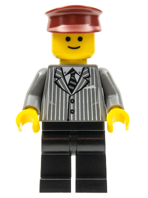 Pinstripe Suit Jacket, Black Legs, Dark Red Hat, Standard Grin – ГРАДСКИ