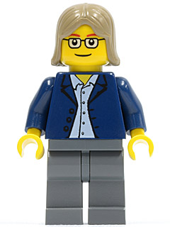 Dark Blue Jacket, Light Blue Shirt, Dark Bluish Gray Legs, Square Glasses, Dark Tan Female Hair – ГРАДСКИ