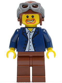 Dark Blue Jacket, Light Blue Shirt, Reddish Brown Legs, Aviator Cap and Goggles – ГРАДСКИ
