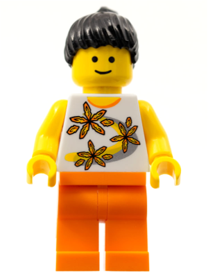 Yellow Flowers - Black Ponytail Hair, Orange Legs – ГРАДСКИ