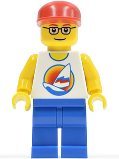 Surfboard on Ocean - Blue Legs, Red Cap, Red Eyebrows, Glasses – ГРАДСКИ