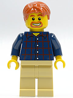 Plaid Button Shirt, Tan Legs, Dark Orange Short Tousled Hair, Dark Orange Goatee and Eyebrows – ГРАДСКИ