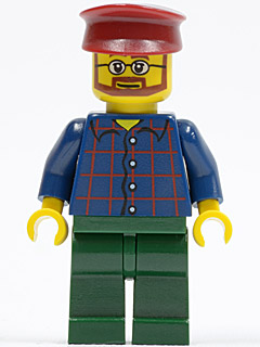 Plaid Button Shirt, Dark Green Legs, Dark Red Hat, Glasses, Reddish Brown Beard (Carousel Operator) – ГРАДСКИ