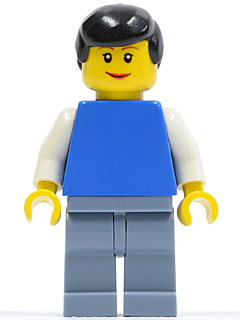 Plain Blue Torso with White Arms, Sand Blue Legs, Black Male Hair, Lipstick – ГРАДСКИ