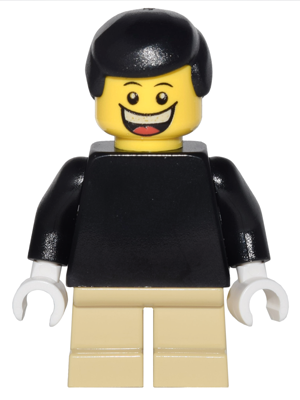 Plain Black Torso with Black Arms, Tan Short Legs, Black Male Hair – ГРАДСКИ
