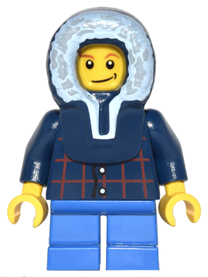 Plaid Button Shirt, Blue Short Legs, Dark Blue Hood, Lopsided Smile with Dimple – ГРАДСКИ