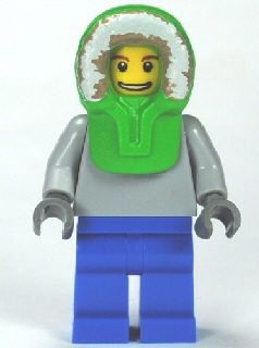 Plain Light Bluish Gray Torso, Blue Legs, Bright Green Hood – ГРАДСКИ
