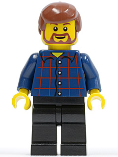 Plaid Button Shirt, Black Legs, Reddish Brown Male Hair, Reddish Brown Beard and Eyebrows – ГРАДСКИ