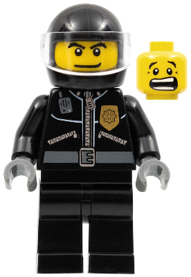 Police - City Leather Jacket with Gold Badge, Black Helmet, Trans-Clear Visor – ГРАДСКИ