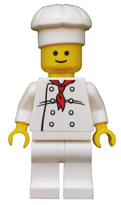 Chef - White Torso with 8 Buttons, Black Wrinkles, NO Back Print, White Legs, Standard Grin – ГРАДСКИ