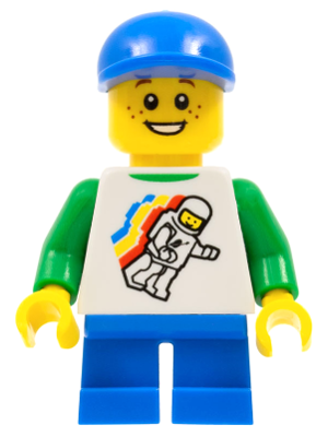 Classic Space Minifigure Floating Pattern, Blue Short Legs, Blue Short Bill Cap – ГРАДСКИ