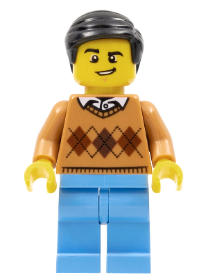 Dad - Medium Nougat Argyle Sweater, Medium Blue Legs, Black Smooth Hair – ГРАДСКИ