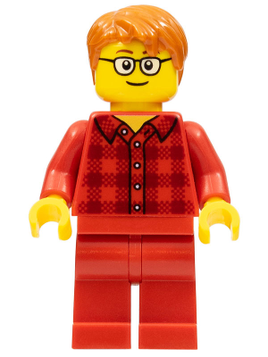 Ludo Red - Male, Red Plaid Flannel Shirt, Red Legs, Dark Orange Hair, Glasses – МАРКА ЛЕГО