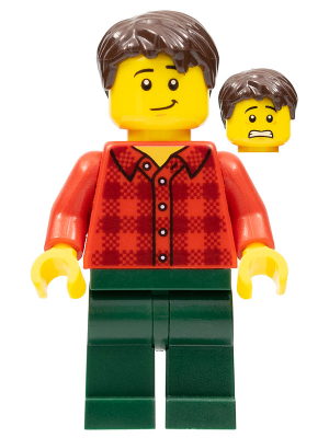 Man, Red Plaid Flannel Shirt, Dark Green Pants, Dark Brown Hair – ГРАДСКИ
