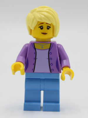 Female with Medium Lavender Jacket, Medium Blue Legs, Bright Light Yellow Hair – ГРАДСКИ