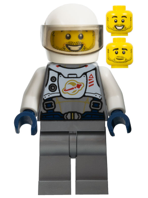 Astronaut - Male, Flat Silver Spacesuit with Harness and White Panel with Classic Space Logo, Stubble – ГРАДСКИ