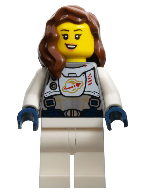 Astronaut - Female, Flat Silver Spacesuit with Harness and White Panel with Classic Space Logo, Reddish Brown Hair – ГРАДСКИ