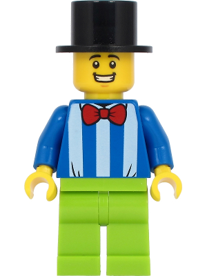 Fairground Worker - Male, White Stripes and Red Bow Tie, Lime Legs, Black Top Hat – ГРАДСКИ