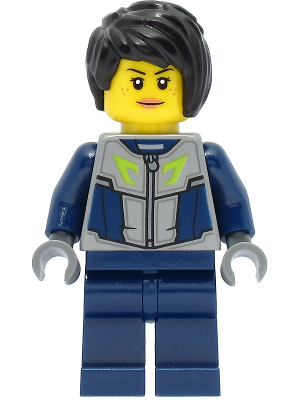 Submarine Pilot - Female, Flat Silver and Dark Blue Jacket, Black Hair – ГРАДСКИ