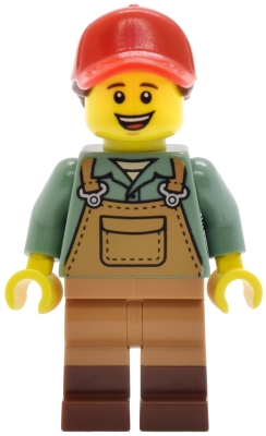 Gardener - Female, Medium Nougat Overalls over Sand Green Shirt, Reddish Brown Boots, Red Ball Cap with Reddish Brown Ponytail – ГРАДСКИ