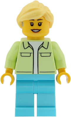 Ferris Wheel Operator - Female, Yellowish Green Jacket over White Shirt, Medium Azure Legs, Bright Light Yellow Hair Ponytail, Hearing Aid – ГРАДСКИ