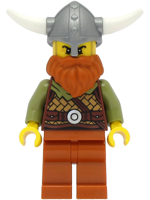 Viking Warrior - Male, Medium Nougat Leather Armor, Dark Orange Beard and Legs, Flat Silver Helmet – ВИКИНГИ