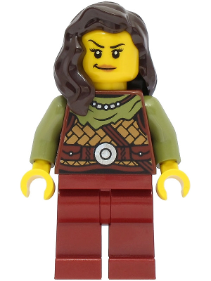 Viking Warrior - Female, Leather Armor, Dark Red Legs, Dark Brown Hair – ВИКИНГИ