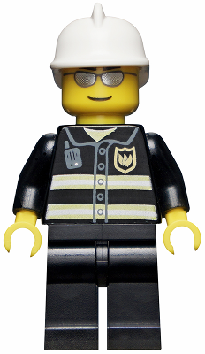 Fire - Reflective Stripes, Black Legs, White Fire Helmet, Silver Sunglasses – ГРАДСКИ