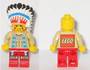 Indian Chief 1 (Big Chief Rattle Snake / Big Chief Rattlesnake) - LEGO Logo on Back – ЗАПАДНИ