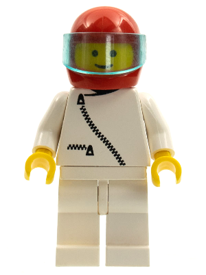 Jacket with Zipper - White, White Legs, Red Helmet, Trans-Light Blue Visor – ГРАДСКИ